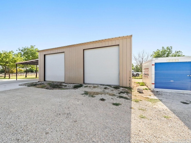 view of garage