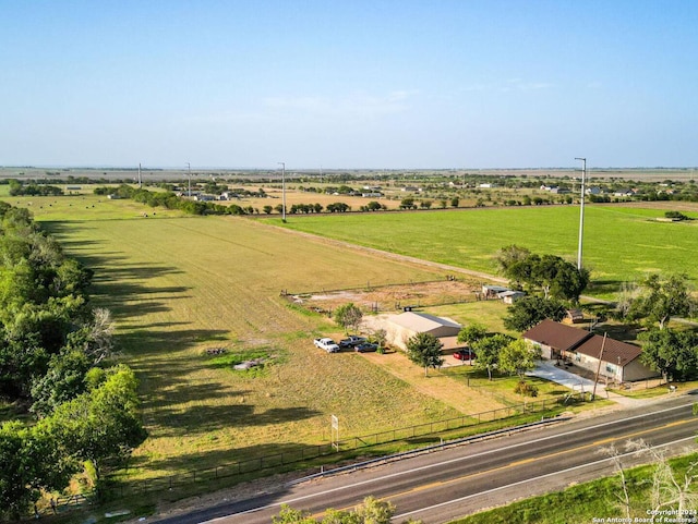 drone / aerial view with a rural view
