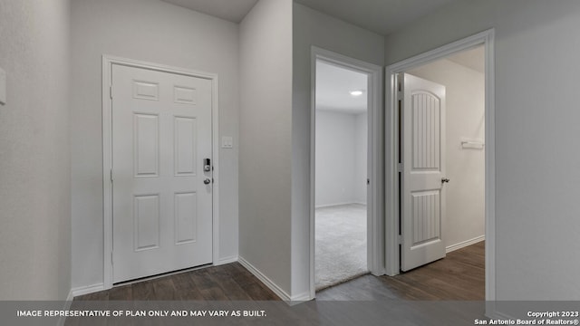 view of carpeted entryway