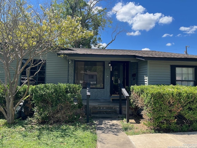 view of single story home