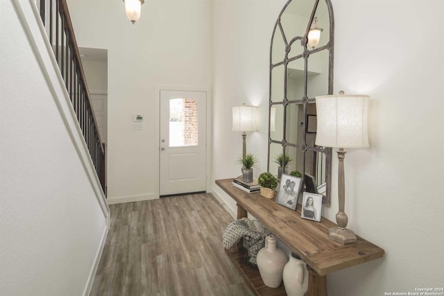 interior space featuring wood-type flooring