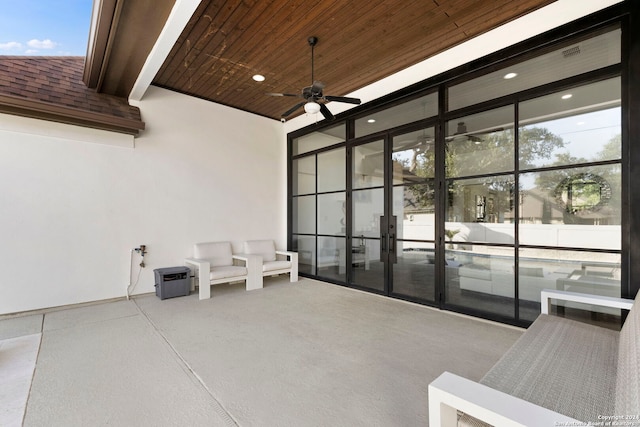 view of patio / terrace with ceiling fan