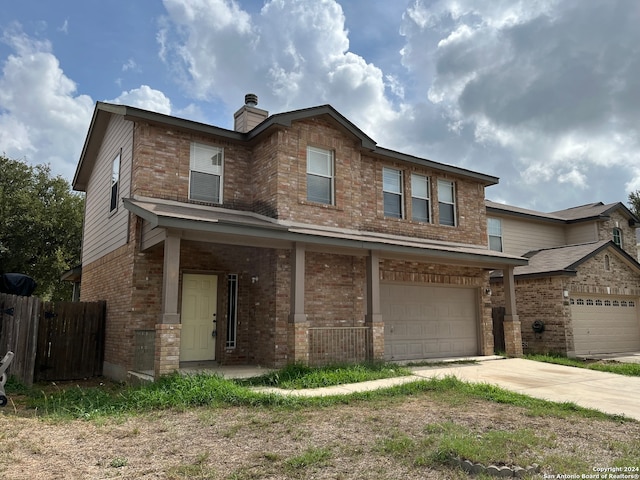 view of front facade with a garage