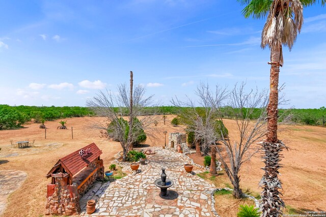 drone / aerial view with a rural view