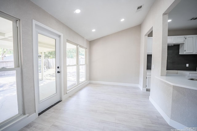 interior space with light wood-type flooring