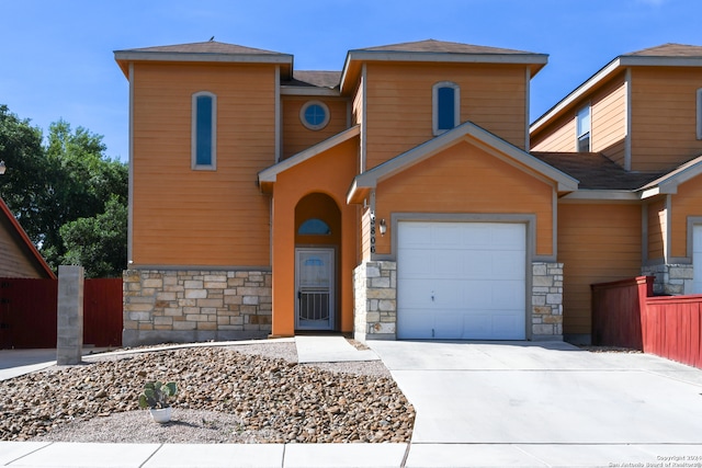 view of front facade with a garage