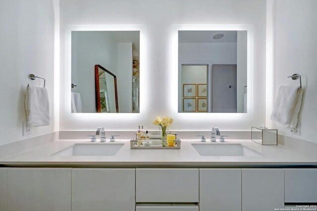 bathroom with double sink vanity