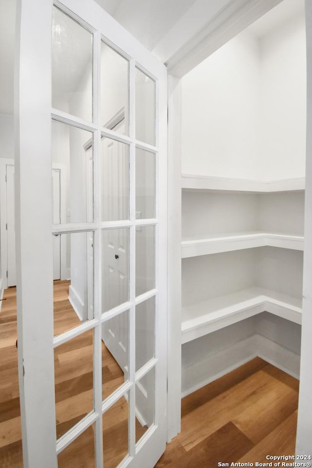 pantry with french doors