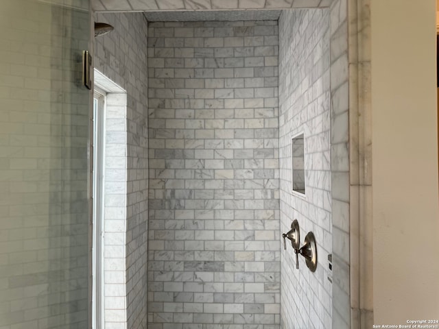 room details with an enclosed shower