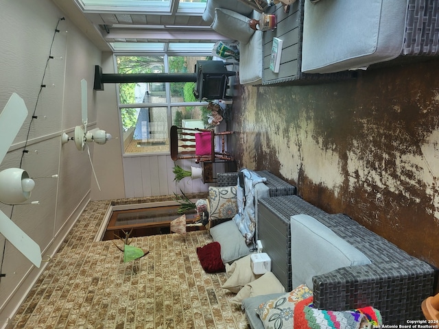 kitchen with carpet flooring