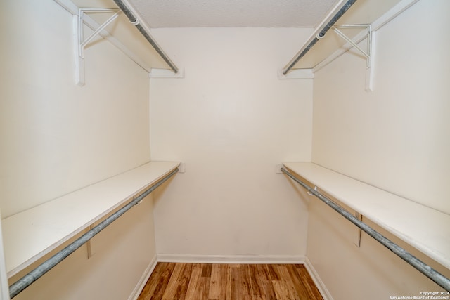 spacious closet featuring light hardwood / wood-style floors