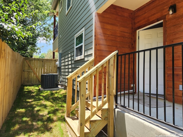 entrance to property with central AC unit