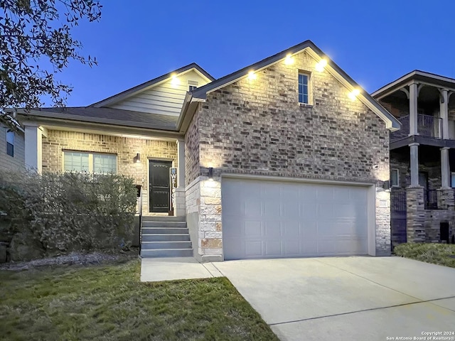 view of front of house featuring a garage