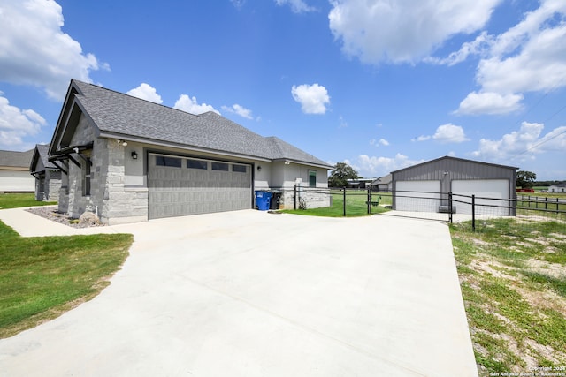 view of front of home with a front yard