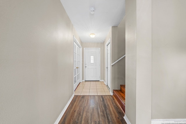 hall featuring wood-type flooring