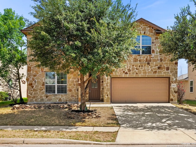 view of front of home with a garage