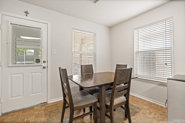 view of tiled dining space