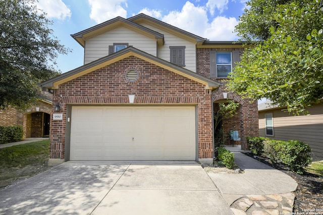 front facade with a garage