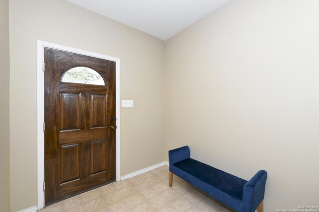 view of tiled entrance foyer