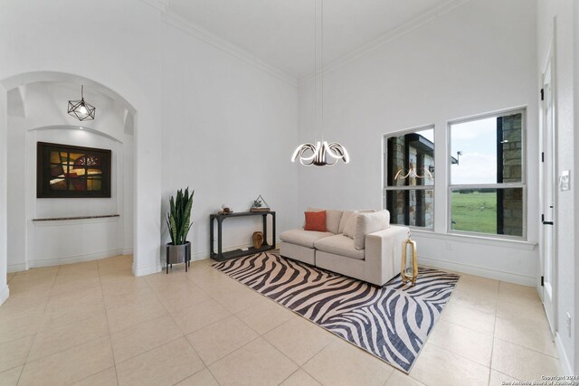 unfurnished room featuring a wealth of natural light, ornamental molding, and a raised ceiling