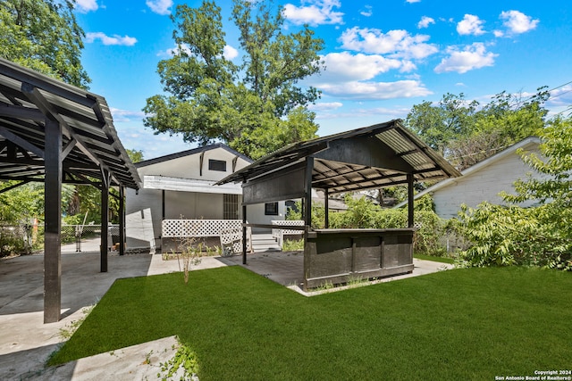 exterior space with a patio area and a gazebo