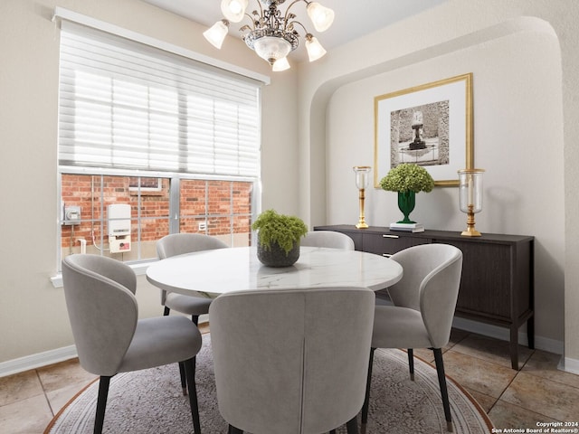 dining room featuring a chandelier