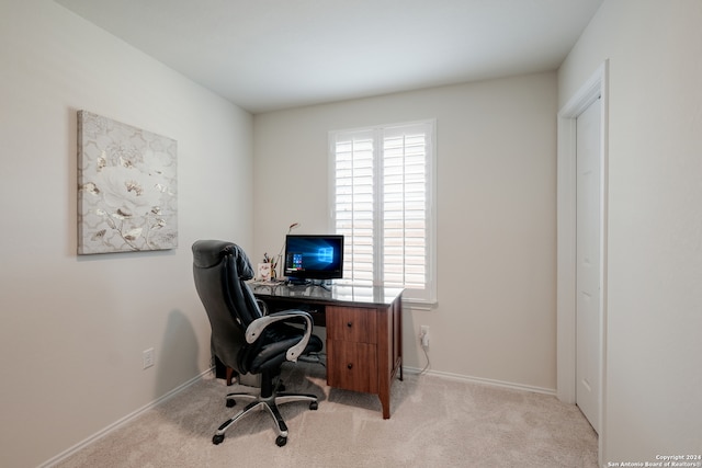 view of carpeted office