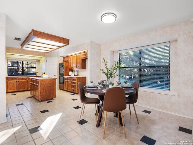 view of tiled dining area