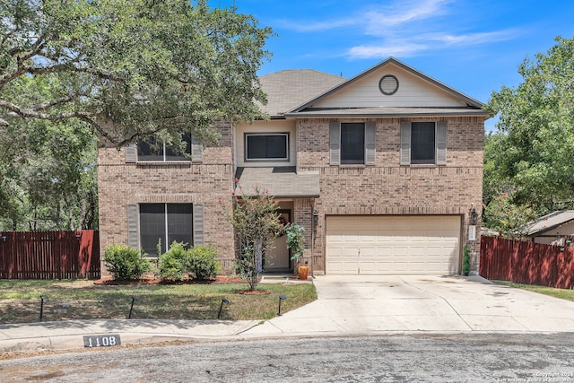 front facade with a garage