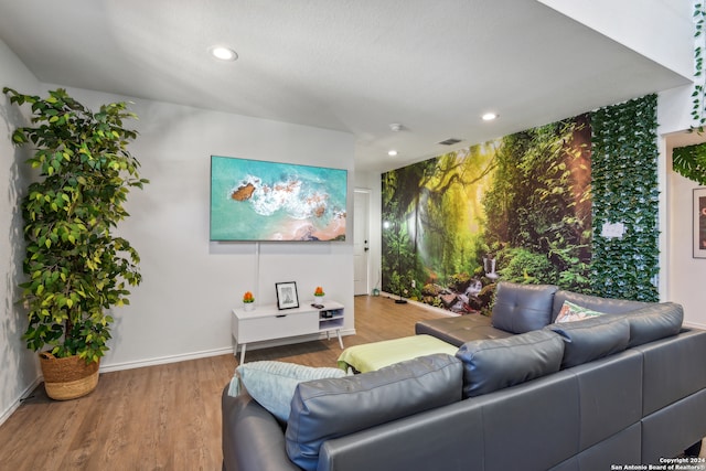 living room featuring hardwood / wood-style flooring