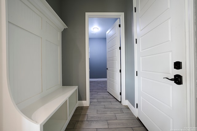 mudroom featuring light hardwood / wood-style flooring