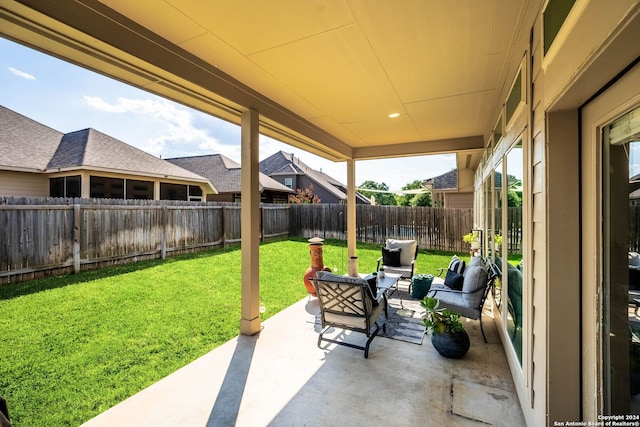 view of patio / terrace with an outdoor living space