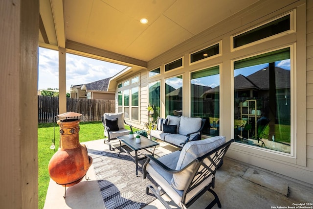 view of patio with outdoor lounge area