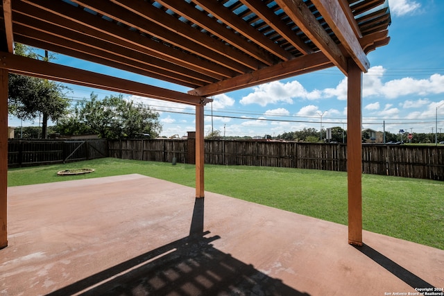 view of patio / terrace featuring a pergola