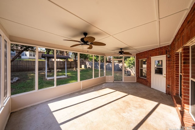 view of unfurnished sunroom