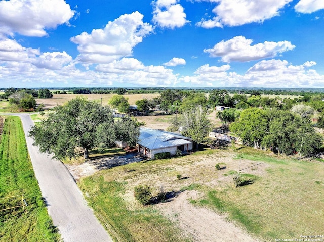 drone / aerial view with a rural view