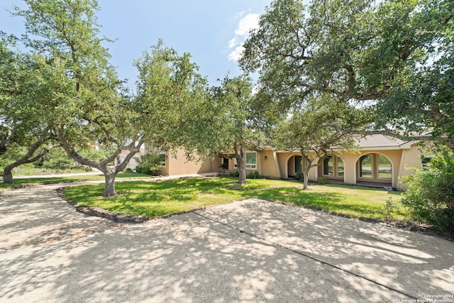 view of front of house with a front yard