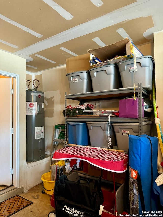 interior space featuring water heater