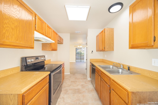 kitchen with appliances with stainless steel finishes and sink