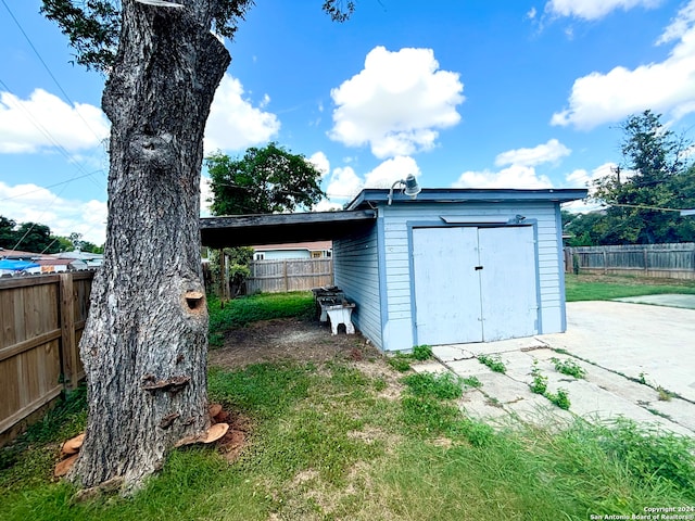 view of garage