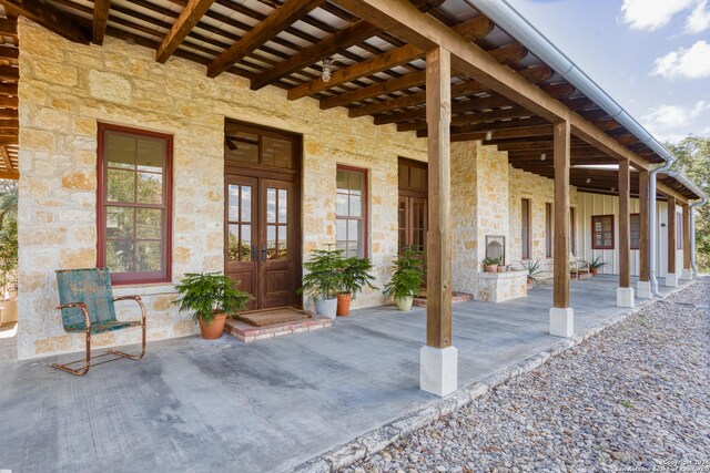 view of patio with french doors