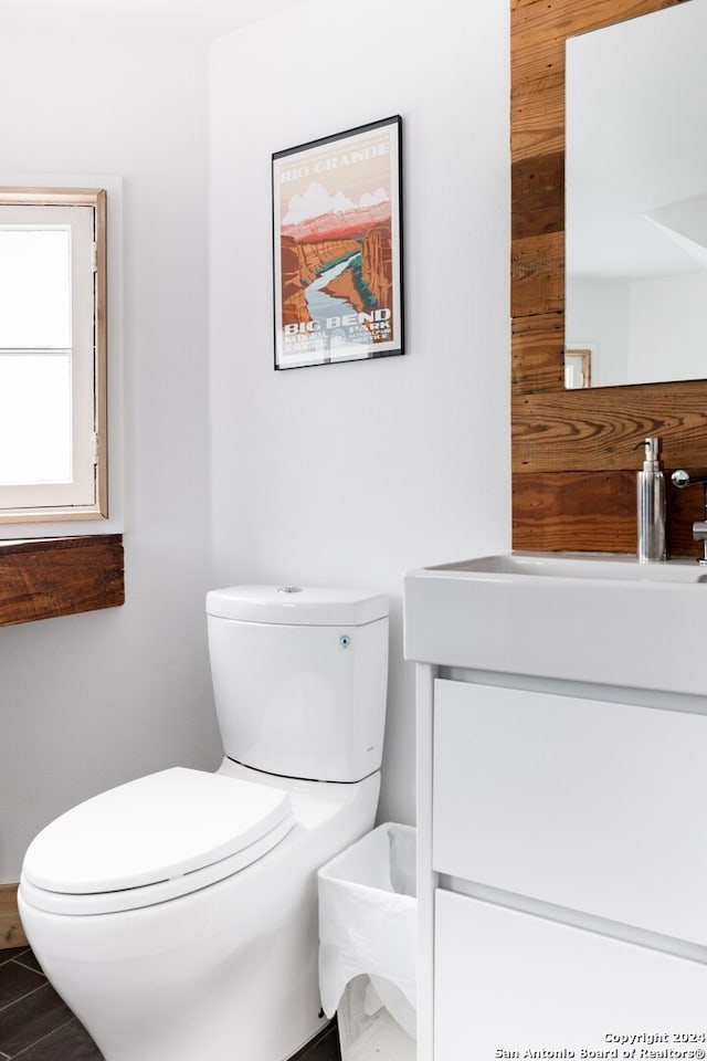 bathroom with vanity and toilet