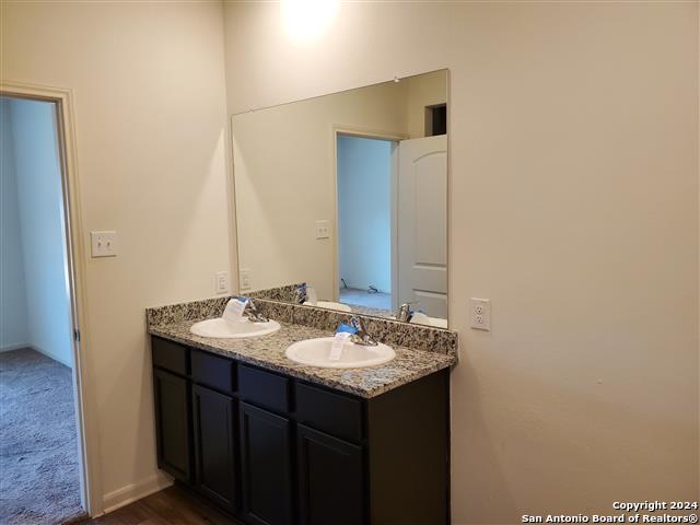 bathroom with double vanity