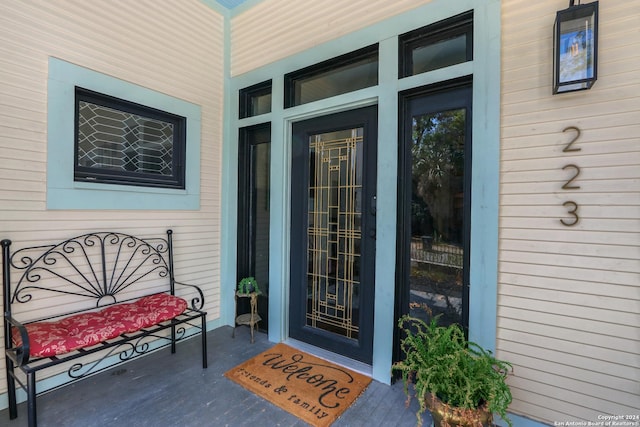 223 E Craig Pl, San Antonio, TX 78212 - doorway to property featuring a porch