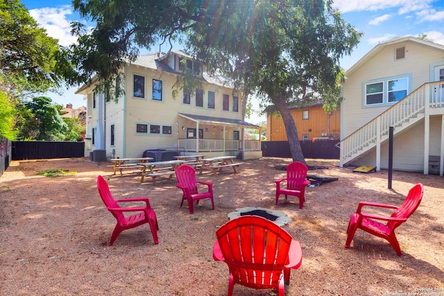 223 E Craig Pl, San Antonio, TX 78212 - view of community featuring stairway and an outdoor fire pit