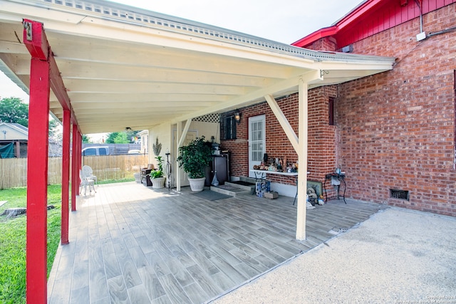 view of patio with a deck