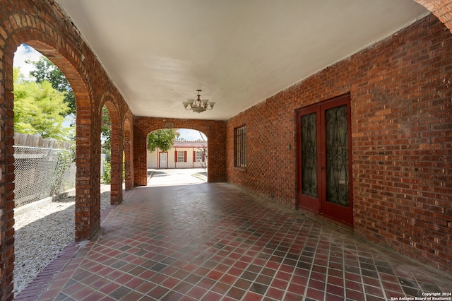 view of patio featuring french doors