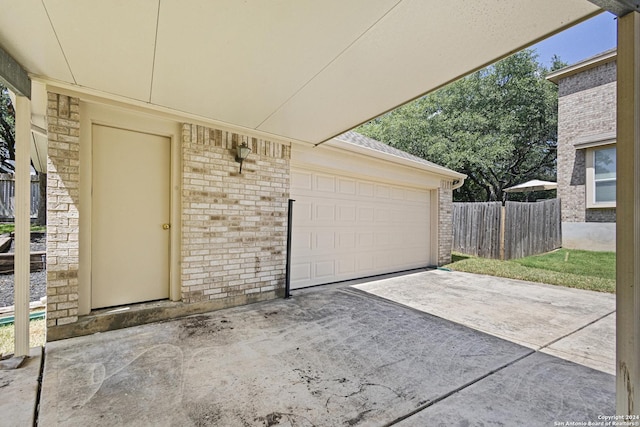 view of garage