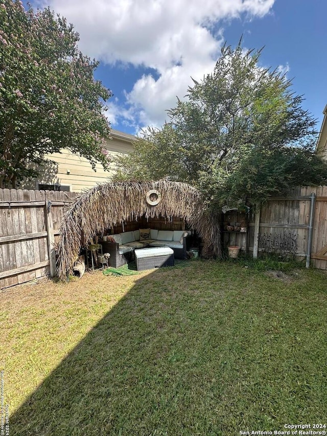 view of yard featuring fence