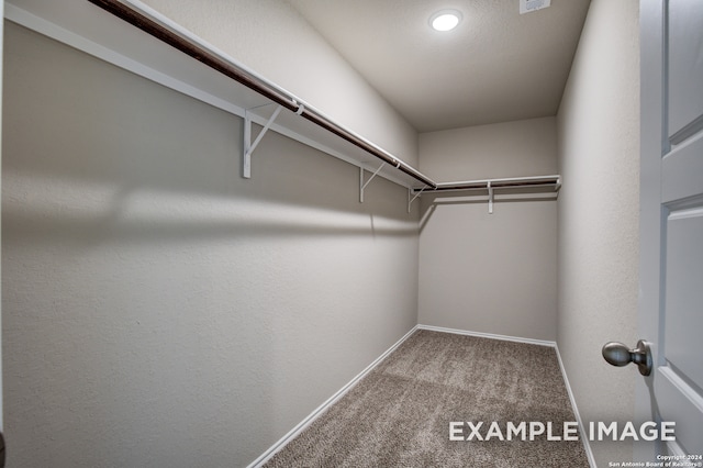 spacious closet with carpet floors